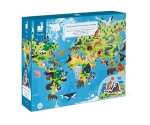 Janod - Puzle Educativo Infantil de Animales En Peligro de Extinción - 200 Piezas - A Partir de 6 Años, J02676