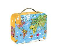 Janod - Puzle Gigante del Mundo - Puzzle 300 Piezas de Cartón FSC - Juego Educativo - Ejercita Paciencia y Concentración - Puzzle Infantil a partir de 7 Años, J02549