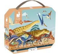 Janod - Puzle Infantil Panorámico Dinosaurios 100 Piezas - 1 Metro - Cartón FSC - Tinta Vegetal - A Partir De 6 Años, J05831
