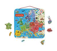 Janod - Puzle Mapa de Europa Magnético de Madera - 40 Piezas Imantadas - 45 X 45 Cm - Versión En Español - Juego Educativo A partir de 7 Años, J05474