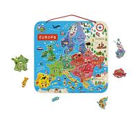 Janod - Puzle Mapa de Europa Magnético de Madera - 40 Piezas Imantadas - 45 X 45 Cm - Versión En Italiano - Juego Educativo A partir de 7 Años, J05475