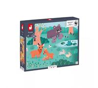 Janod - Puzle Panorámico 4 Estaciones - 36 Piezas de Cartón FSC - Animales - Colaboración WWF - A Partir De 4 Años, J08645