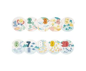 Janod - Puzle Pure Mis Primeros Números - Puzle 10 Piezas + 10 Números de Madera - Aprender a Contar - Juguete de Estímulo - A Partir de 24 Meses, J08042