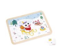 Janod Puzzle 24 Piezas Niño A Partir de 4 años - Modelo Incluido + Juego de 5 Errores en el Tablero - Desarrolla la Concentración y la Observación - Producto FSC - J07127