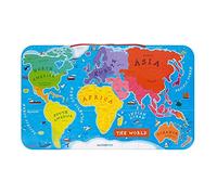 Janod - Puzzle de Mapa Mundial Magnético de Madera - 92 Piezas Magnéticas - 70 x 43 cm - Versión en Inglés - Juego Educativo a partir de 7 Años, J05504