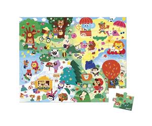 Janod - Puzzle Educativo Los rituales cotidianos - 24 Piezas + póster - Fabricado en Francia - A Partir de 3 años - Práctica Maleta