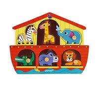 Janod J07062 Wooden Tenon Puzzles 6 pieces, Noah's Ark
