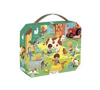Janod Puzzle para niños La Granja 24 piezas J02603 – Maletín con asa, FSC, desde 3 años