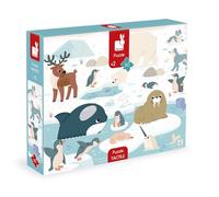 Janod - Puzzle táctil para niños de 20 Piezas - Bosque - 20 Piezas, 7 de Ellas con Textura + 1 póster - Juego Educativo y sensorial - Tacto, motricidad Fina y concentración - A Partir de 2 años