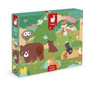Janod - Puzzle Táctil para Niños de 20 Piezas - Granja - 20 Piezas, 7 de Ellas con Textura + 1 Póster - Juego Educativo y sensorial - Tacto, motricidad Fina y concentración - A Partir de 2 años