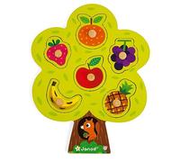 Janod - Rompecabezas Árbol Gourmet - 6 Piezas + 1 Tablero - Juguetes de Madera - Juego Educativo, Desarrollo de La Memoria - A Partir de 18 Meses, J07061