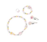 Janod Set de 5 Unicornios-1 Collar, 1 Pulsera, 1 Anillo y 2 Clips-Joyas de Madera y Metal FSC-Accesorio de Moda-A Partir de 3 Años-J08880 (JURATOYS J08880)