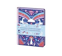 Janod - Set de Invitaciones 8 Tarjetas Unicornio - 8 Sobres - Estuche de Almacenamiento y 1 Hoja de Pegatinas - Invitación de Cumpleaños - Pegatinas Unicornio - Ideal para 8 Invitados - 6 Años +