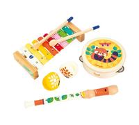 Janod - Set Musical Gioia - 4 Instrumentos Musicales Infantiles - Juguete de Imitación y Estímulo Musical - Juego de Madera FSC - Pintura al Agua - A Partir de 18 Meses, J07656