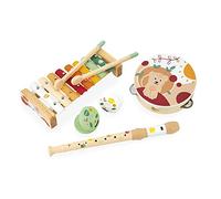 Janod - Kit 5 Instrumentos Musicales para Niños de Madera Sunshine - Instrumento Musical para Niños - Juguete de Imitación y Estímulo Musical - Pintura al Agua - A partir de 18 Meses, J07615