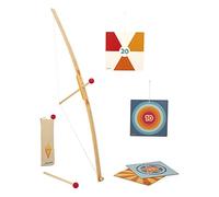 Janod - Set Tiro con Arco de Madera - Arco, 3 Flechas, 1 Carcaj y 4 Dianas - Juego Aire Libre y Deporte - Puntería y Motricidad - Certificado FSC - A Partir de 5 Años, J03172