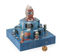 Janod - Space J - Juego de Mesa para Niños - Tema del Espacio - Juego de Mesa 3D de Madera y Cartón - 2 a 4 Jugadores - Certificado FSC - A partir de 5 Años, J02474