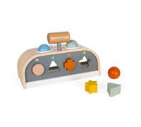Janod - Tap Tap Sweet Cocoon - Juguete de madera 3 en 1, Tap Tap, caja de figuras y formas - Certificado FSC - A partir de 1 año, J04409