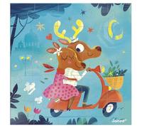 Janod - Tarjeta de felicitación Puzzle - Tarjeta Regalo Puzzle de 25 Piezas Dolce Vita + 1tarjeta + 1 sobre - Ideal para Tarjetas de cumpleaños y Tarjetas de felicitación - 3 años +