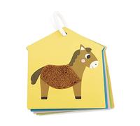 Janod - Tarjetas táctiles Granja - Siete Cartas Unidas con una Anilla - Juguete para Bebés - Juego Educativo Tacto y Motricidad - Certificado FSC - A partir de 1 Año, J02692