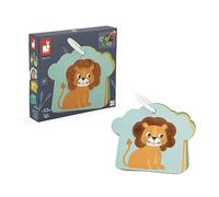 Janod - Tarjetas táctiles Sabana - Siete Cartas Unidas con una Anilla - Juguete para Bebés - Juego Educativo Tacto y Motricidad - Certificado FSC - A partir de 1 Año, J02694