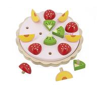 Janod - Tarta de Frutas de Madera FSC Twist - Juguete Imitación e Imaginación - 15 Accesorios de Madera - Diámetro 19 cm - A Partir de 2 Años, J06628