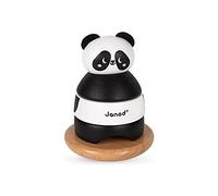 Janod - Tentetieso Panda de Madera Maciza - Juguete de Estímulo para Manipular y Encajar - Pintura al Agua - A partir de 1 Año, J08188