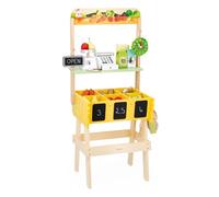 Janod - Tienda Infantil Farm Market - Juguete de Imitación Infantil - 32 Accesorios - Estimula la imaginación - Juguete de Madera FSC - Pintura al Agua - A Partir de 3 años, J03322