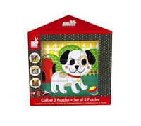 Janod - Tornado, Titus y Félix - Paquete de 3 Puzles de Madera 9 piezas - Juego Educativo Primera Infancia - Aprendizaje Motricidad Fina y Concentración - Desde 18 Meses, J07076