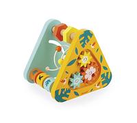 Janod - Triángulo Multiactividades Tropik - Juguete de Bebé Madera - Juego Educativo Motricidad y Manipulación - 7 Actividades - Certificado FSC - Pintura al Agua - A partir de 1 Año, J08268