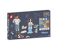 Janod - Un Día… El Veterinario - Juguete de Imitación de Profesión - Incluye 40 Accesorios - Figuras Grandes de 65 cm - Imaginación - Certificado FSC - A partir de 3 Años, J06622