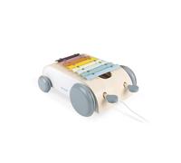 Janod - Xilófono de Arrastre de Madera - Colección Sweet Cocoon - Juguete de Estímulo Musical Pintado al Agua - Juguete de Arrastre - A partir de 18 Meses, J04406