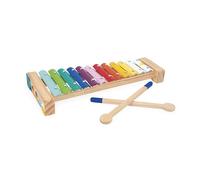 Janod Xilófono de Madera y Metal-Instrumento Infantil-12 Teclas y 2 Baquetas Incluidas-Juguete Musical de Imitación-Acuarela-A Partir de 18 Meses, J07663 (JURATOYS