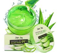 Janolia Gel de Aloe Vera, 300g Crema Hidratante con Ácido Hialurónico y Vitamina C, Gel Calmante e Hidratante, para Pieles Secas y Quemaduras Solares, Aloe Vera Gel Antioxidante