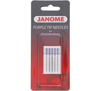 Janome Agujas para máquina de coser de cabeza morada, tamaño 90/14, ideales para telas pesadas y costura en todo el dobladillo, 5 agujas por paquete