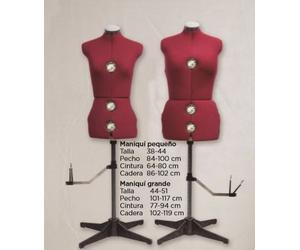 Janome Maniquí Ajustable para modista, Talla 38-44, Rojo, Espuma recubierta de tela, Profesionales de la moda (Mujeres), Diseñadores de moda, Sastres profesionales