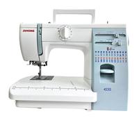 Janome Máquina de coser 423S, cuerpo de aluminio resistente, 24 puntadas, ideal para acolchado de retazos, muebles del hogar y costura, 17.6 libras, satinado