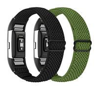 Janpso Banda elástica de nailon compatible con Fitbit Charge 2 solamente, correa de repuesto deportiva de nailon elástico ajustable para hombres y mujeres