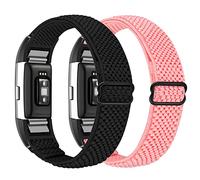 Janpso Banda elástica de nailon compatible con Fitbit Charge 2 solamente, correa de repuesto deportiva de nailon elástico ajustable para hombres y mujeres