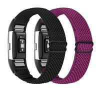 Janpso Banda elástica de nailon compatible con Fitbit Charge 2 solamente, correa de repuesto deportiva de nailon elástico ajustable para hombres y mujeres
