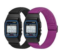 Janpso Correa elástica compatible con Casio F91W/Casio AE-1300/AE-1200/AE-1000/F-108/W-217H/W-218H/A158W/A168W/SGW-300H/W-800H,Pulsera de repuesto elástica ajustable para mujeres y hombres
