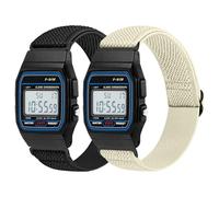 Janpso Correa elástica Compatible con Casio F91W/Casio AE-1300/AE-1200/AE-1000/F-108/W-217H/W-218H/A158W/A168W/SGW-300H/W-800H,Pulsera de Repuesto elástica Ajustable para Mujeres y Hombres