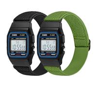 Janpso Correa elástica compatible con Casio F91W/Casio AE-1300/AE-1200/AE-1000/F-108/W-217H/W-218H/A158W/A168W/SGW-300H/W-800H,Pulsera de repuesto elástica ajustable para mujeres y hombres