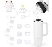 Janpso Juego de accesorios para vasos Stanley, incluye 9 tapones de silicona a prueba de fugas, 2 tapas con pajita para vasos Stanley Cup de 1,2 L y 850 ml, vasos no incluidos