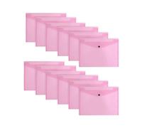 Janrax Pack de 12 A4 rosa Documento Monederos - botón del perno prisionero de carpetas