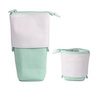 JANREAY Estuche telescópico 2 en 1, portalápices Plegable, con Soporte retráctil para lápices, para Estudiantes, Adolescentes, niñas, niños, Talla única, Bolsillo Adicional (más Verde)