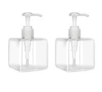Jansburg - Dispensador de Botellas de 250 ml, Paquete de 2 dispensadores Cuadrados de loción de plástico Recargables, Botella vacía para Aceite Esencial, jabón, loción, champú, baño, Viajes