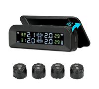 Jansite TPMS Sistema de monitoreo de presión de neumáticos solar 22-87Psi montaje en parabrisas con 4 sensores externos para coche en tiempo real sistema de alarma automática inalámbrica