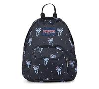 JANSPORT Half Pint Mini Mochila - Mochila compacta para uso diario con bolsillo delantero, capacidad de 10 l, 25 x 22 x 10 cm, color negro pétalo pastel