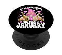 January Birthday GNOME For Women Funny Bday Princess Saying PopSockets PopGrip Adhesivo